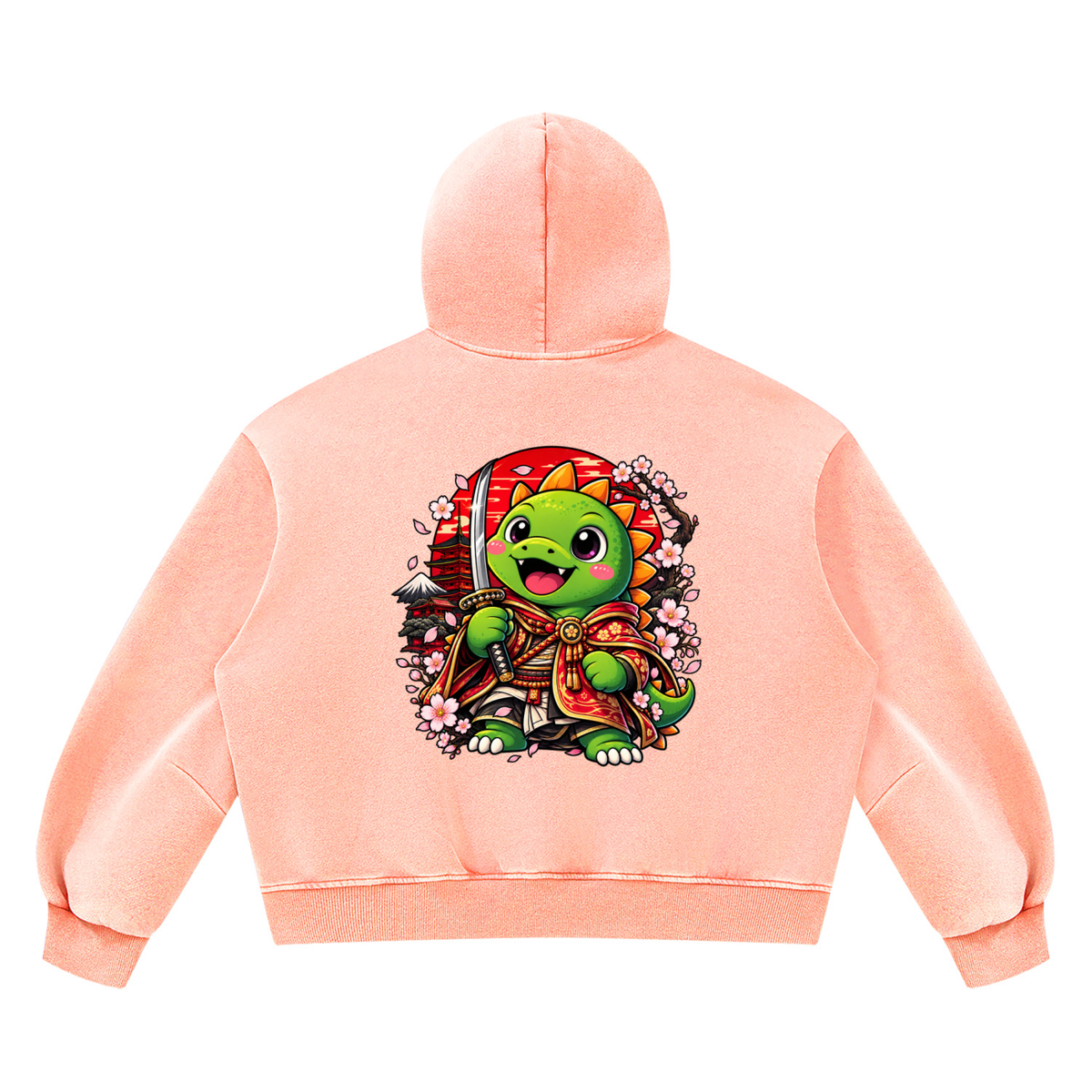 Mans cherry blossom Vintage Wash Boxy Fleece Hoodie