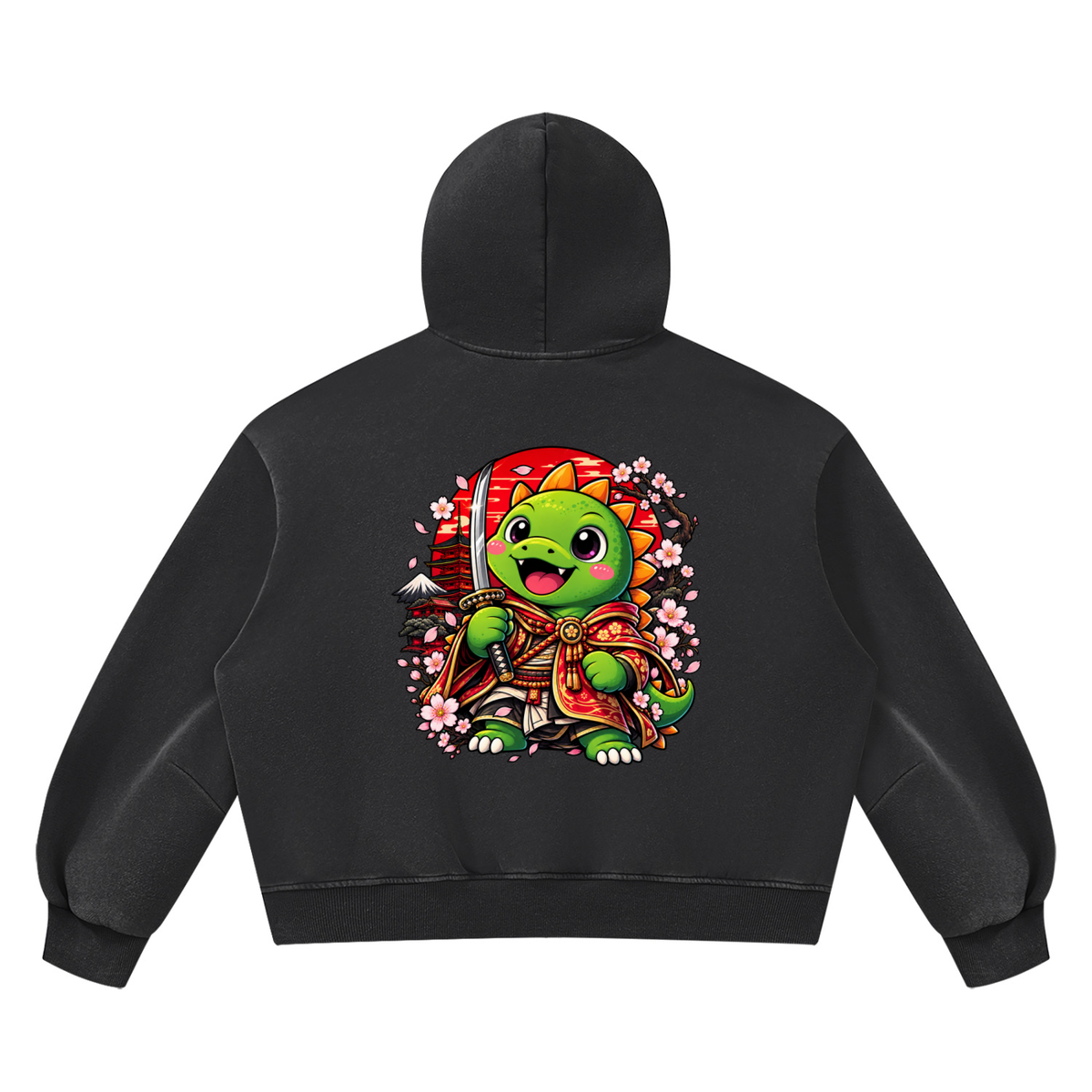 Mans cherry blossom Vintage Wash Boxy Fleece Hoodie