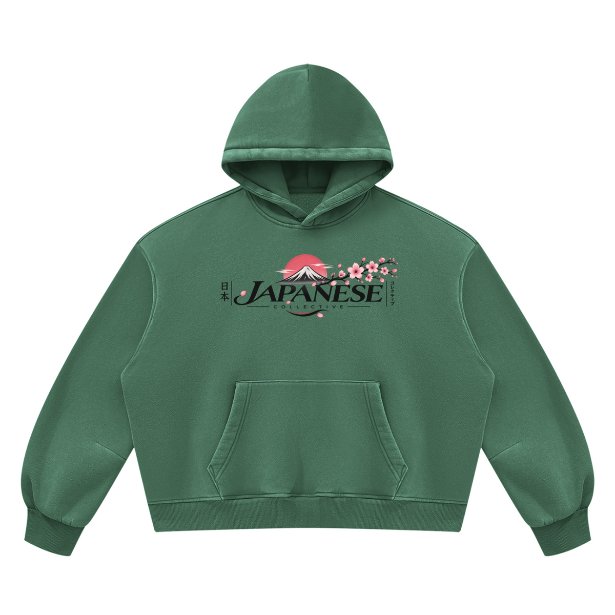Mans cherry blossom Vintage Wash Boxy Fleece Hoodie
