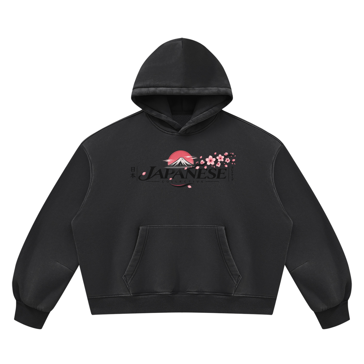 Mans cherry blossom Vintage Wash Boxy Fleece Hoodie