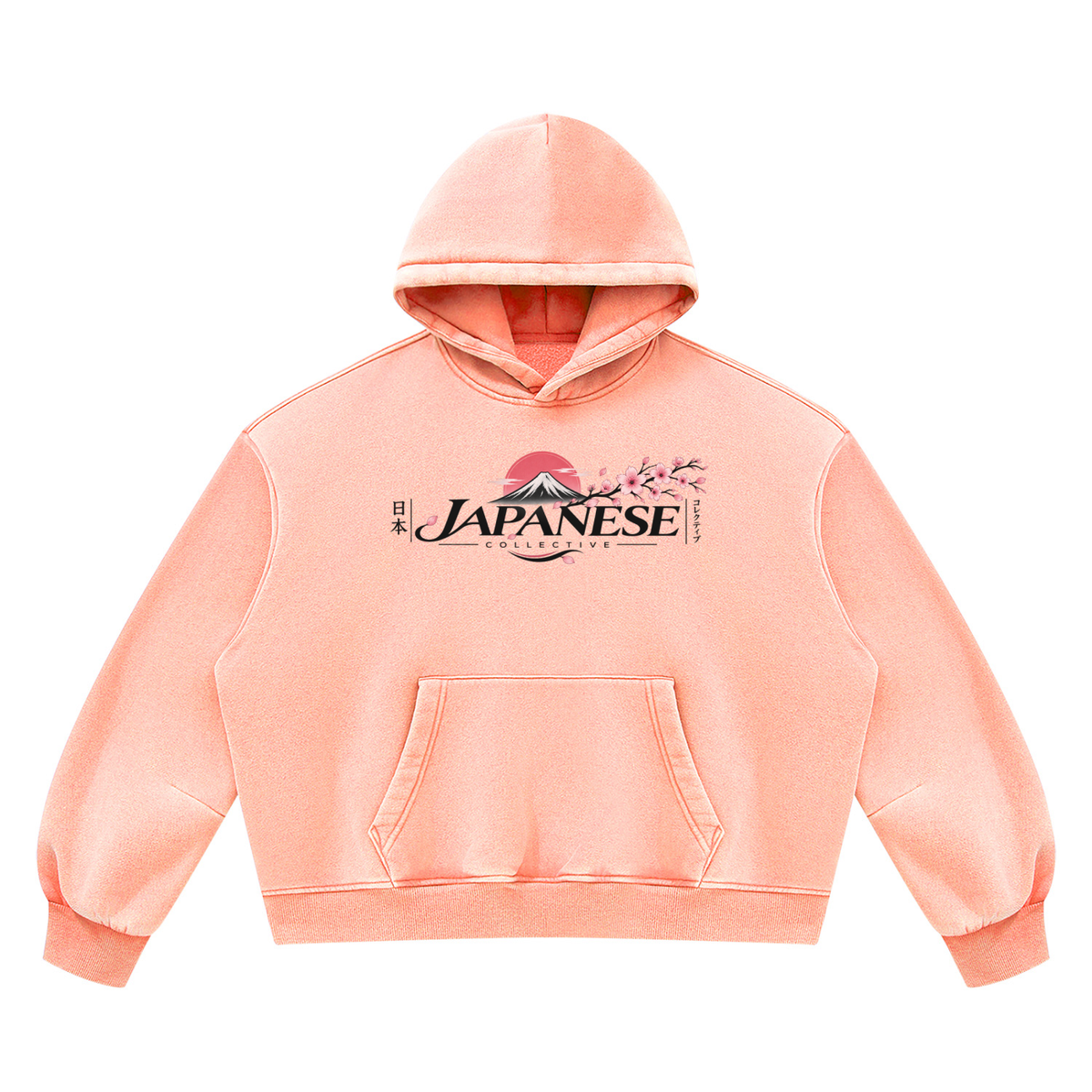 Mans cherry blossom Vintage Wash Boxy Fleece Hoodie